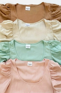 BLUSA DE LINO MANGA PRINCESA - tienda online