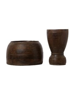 cuenco de madera mandawa y centro de mesa kailasa