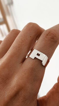 ANILLO SELLO INICIAL P PLATA 925
