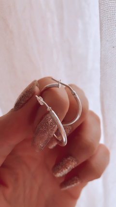 AROS BURDEOS PLATA 925 - comprar online