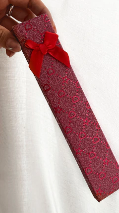 CAJA CADENA/PULSERA BRILLOSA ROJA - comprar online