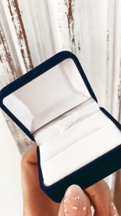 CAJA INDIVIDUAL ANILLO TERCIOPELO AZUL - comprar online