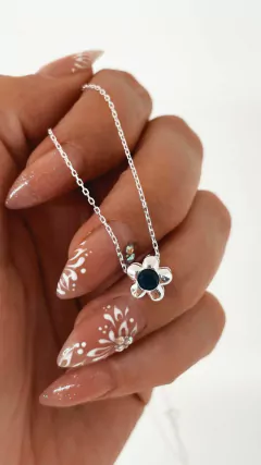 CONJUNTO GARGANTILLA FLORA PLATA 925