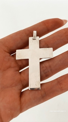 DIJE CRUZ PLANA CORTA TALLE 5 PLATA 925 - comprar online