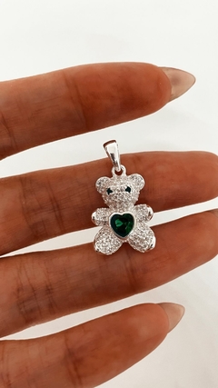 DIJE BRILLOSO VERDE PLATA 925 - comprar online