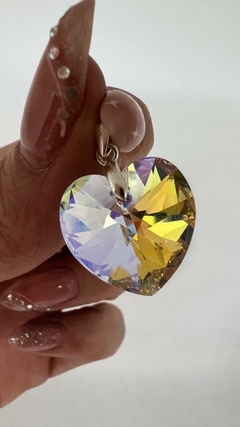 DIJE CORAZON BOREAL CRISTAL PLATA 925