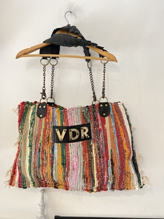 Bolso telar + cuero - comprar online
