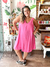 Vestido lino liso escote V