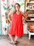 Vestido lino liso escote V en internet