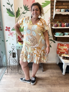 Vestido lino estampado - comprar online