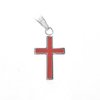 Dije acero blanco cruz esmaltada rojo 2,5 cm D&K - 1300RE-20