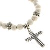 Conjunto metal y piedras blancas con dije cruz 50 cm Copacabana D&K / 700CC-6