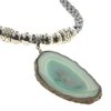 Conjunto tejido y metal con dije piedra dark moss green 50 cm Copacabana D&K / 700CC-14