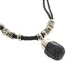 Conjunto tejido cuero eco y metal con dije piedra cristal black 50 cm Copacabana D&K / 700CC-20