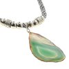 Conjunto tejido y metal con dije piedra green soft 50 cm Copacabana D&K / 700CC-17