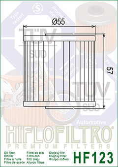 Filtro de aceite Hiflofiltro HF123 - comprar online