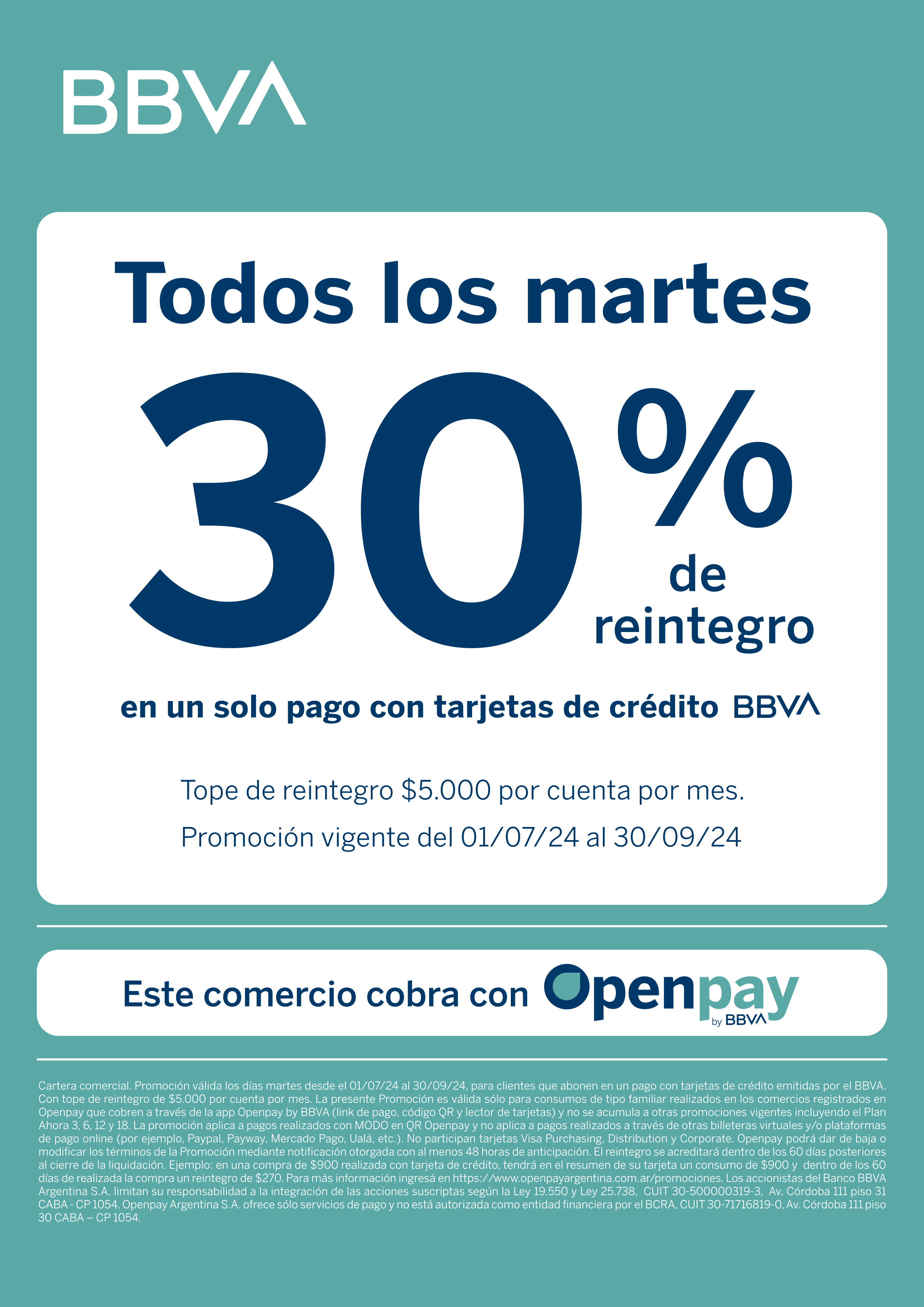 30% de descuento martes