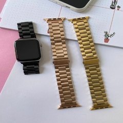 Pulseira metálica para apple watch | Dourada, rosê gold e preta | 42mm,44mm e 45mm - comprar online