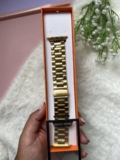 Pulseira metálica para apple watch | Dourada, rosê gold e preta | 42mm,44mm e 45mm - comprar online