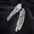 Aros earcuff crystal strips plateados sobre niquel