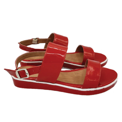 SANDALIA ABBY CON PLATAFORMA CHAROL ROJO