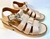 SANDALIAS CON GOMA EVA LUZ CUERO PERLADO NUDE