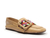 MOCASIN DUOMO CUERO BEIGE CON APLIQUE FAJA MULTICOLOR