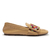 MOCASIN DUOMO CUERO BEIGE CON APLIQUE FAJA MULTICOLOR en internet
