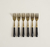 TENEDORES DE POSTRE GOLD MANGO NEGRO 15CM - Set x 6