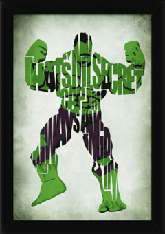 Quadro Hulk frases - Comprar em Rock Nerd Sua Loja Geek