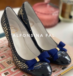 Stilettos cuero azules Alfonsina Fal