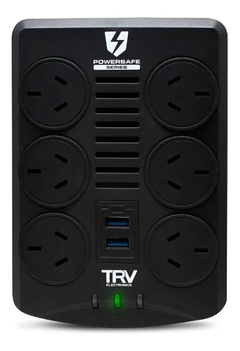 ESTABILIZADOR DE TENSION TRV 2000 W / 6 TOMAS /USB/RJ45 - comprar online