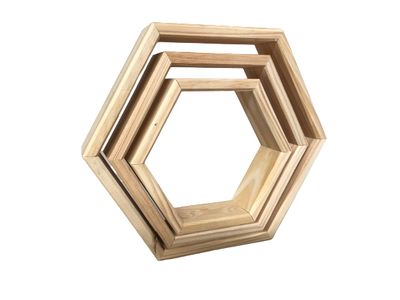 juego de repisa hexagonal