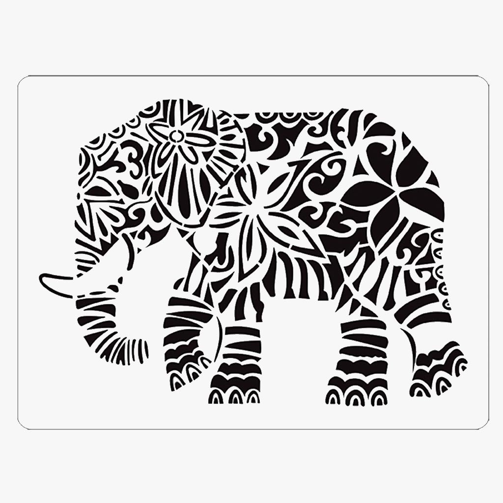 Stencil Elefante medidas 15cmx20cm