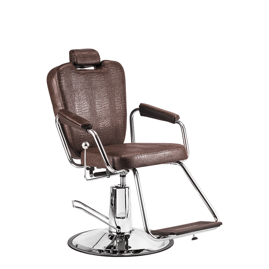 Cadeira Barbeiro Reclinável Hidráulica Marrom Tabaco Dompel