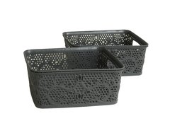 Canasta Gris Linea Home x4