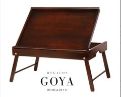 Bandeja de cama madera Roble con atril de lectura 50x36cm