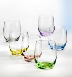 Copa sin Pie Cristal de Bohemia Rainbow (x6)