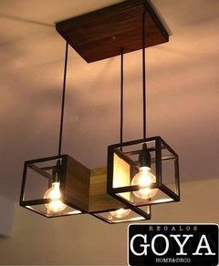 Colgante 3 Luces Madera - comprar online