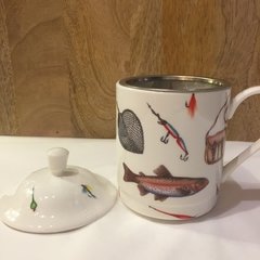 Mug Tea For One (UK) Con Tapa y Filtro Acero Garden Flowers - Porcelana Inglesa - comprar online
