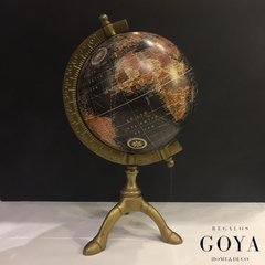 Mapamundi Acero y Madera Dorado