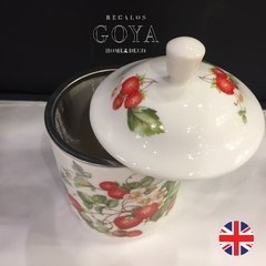 Mug Tea For One (UK) Con Tapa y Filtro Acero Strawberry - Porcelana Inglesa - comprar online