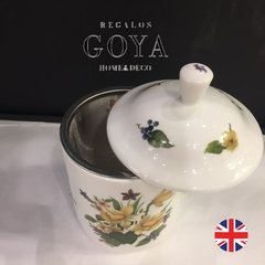Mug Tea For One (UK) Con Tapa y Filtro Acero Yellow Flower- Porcelana Inglesa - comprar online