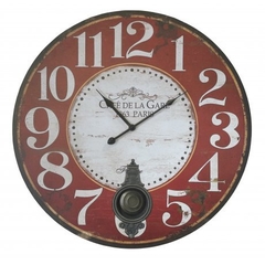 Reloj de madera con péndulo 58 cm