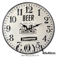 Reloj Pared Chapa Beer Irish Pub 40x40cms
